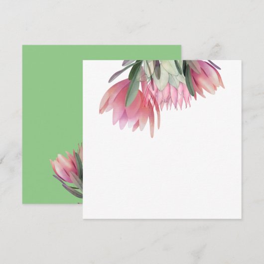 Protea flower invitation サンキューカード (正面/裏面)