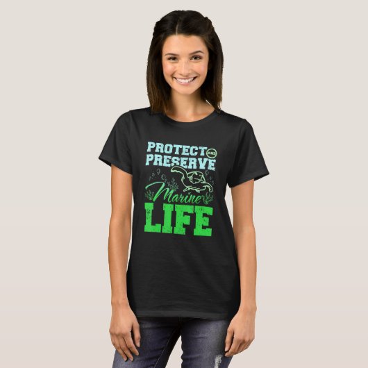 Protect and preserve marine life tシャツ (正面フル)