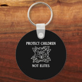 Protect children not elites キーホルダー (正面)