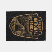 Protect National Parks Bear Resist  フリースブランケット (正面(横))