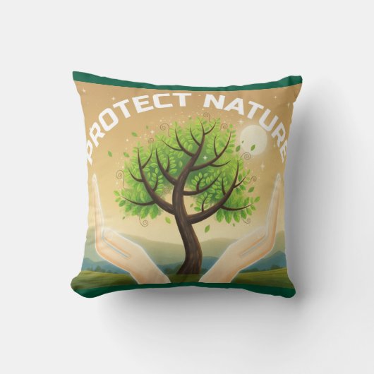 Protect Nature - Mystical Tree of Life Design クッション (正面)