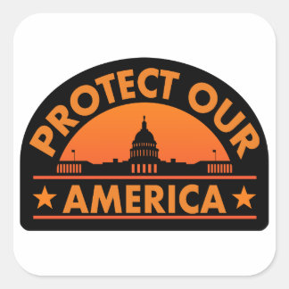 Protect Our America – Anti-Trump Pro-Democracy スクエアシール