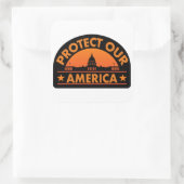 Protect Our America – Anti-Trump Pro-Democracy スクエアシール (バッグ)