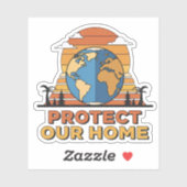 Protect Our Home Retro Earth Day Die-Cut Sticker - シール (シート)
