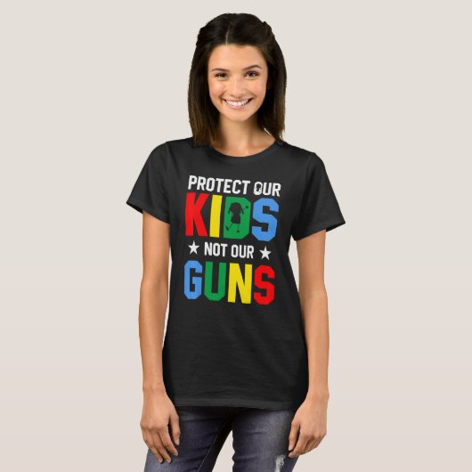 Protect Our Kids Not Gun End Gun Violence Tシャツ (正面フル)