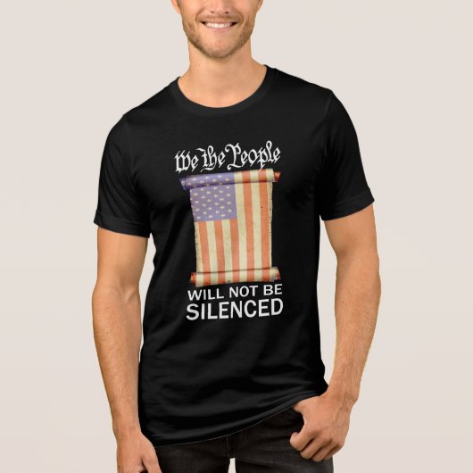 Protect the 1st Amendment Constitution US Flag トライブレンドＴシャツ (正面)
