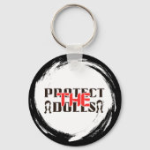 Protect the Dolls – Gothic Typography  キーホルダー (正面)