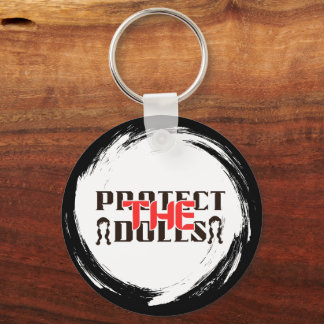 Protect the Dolls – Gothic Typography  キーホルダー