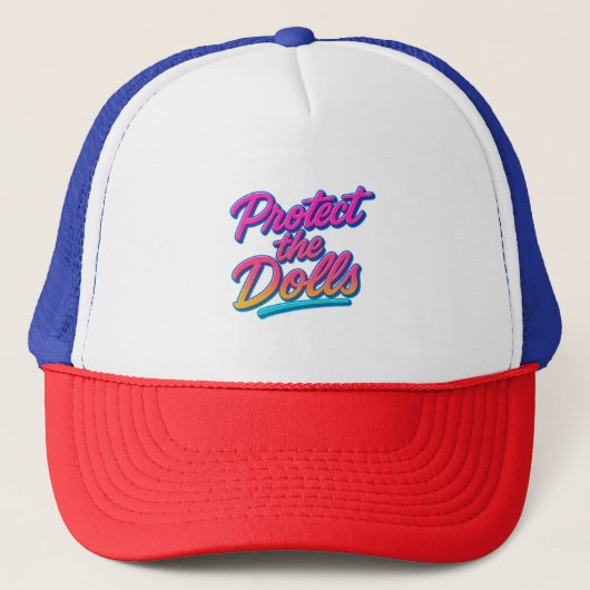 Protect the Dolls Neon Retro Art キャップ (正面)