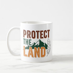 "Protect the Land" エコフレンドリーな山の自然 コーヒーマグカップ