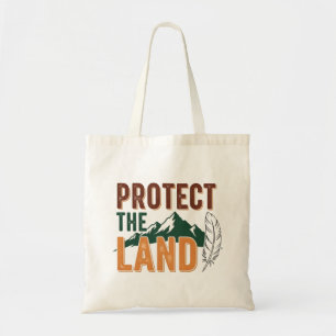 "Protect the Land" エコフレンドリーな山の自然 トートバッグ