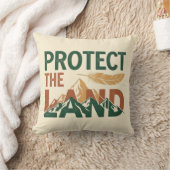 "Protect the Land" 山とフェザー クッション (ブランケット)