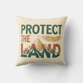 "Protect the Land" 山とフェザー クッション (裏面)