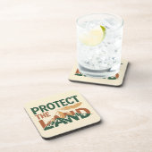 "Protect the Land" 山のデザイン  コースター (右側)