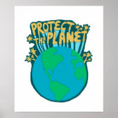 PROTECT THE PLANET SAVE EARTH Eco Green Art ポスター (正面)