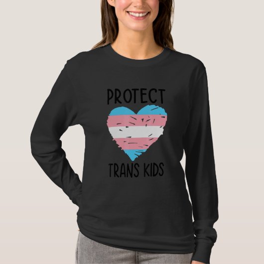 Protect Trans Kids Lgbtq Rainbow Pride Diversity Q Tシャツ (正面)