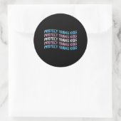 Protect Trans Kids - Trans Flag Wave ラウンドシール (バッグ)