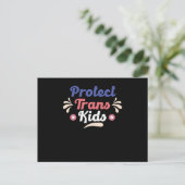 Protect Trans Kids Transgender Flag LGBTI ポストカード (スタンド正面)