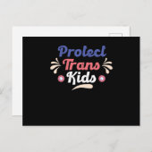 Protect Trans Kids Transgender Flag LGBTI ポストカード (正面/裏面)