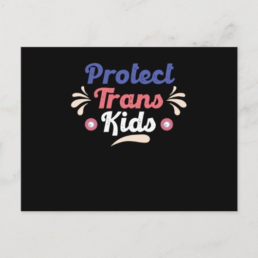 Protect Trans Kids Transgender Flag LGBTI ポストカード (正面)