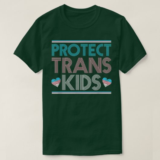 Protect Trans Kids Transgender Flag T-Shirt Tシャツ (デザイン正面)