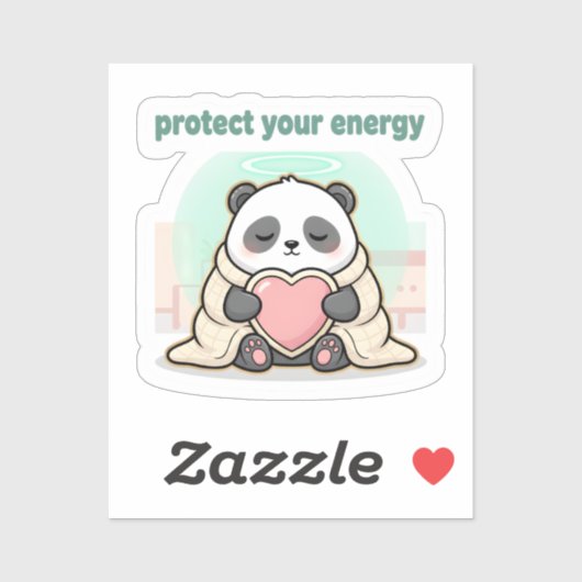 protect your energy – cute panda self-care シール (シート)