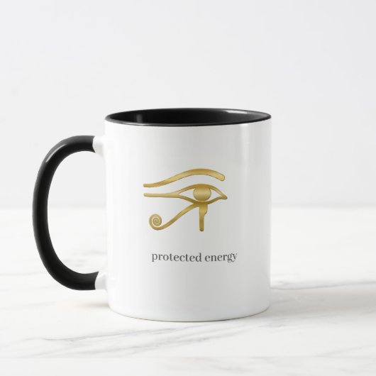 Protect Your Energy Horus Eye Egyptian Symbol Desi マグカップ (左)
