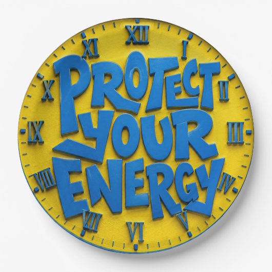 Protect Your Energy Positive Mindset Home & Office ペーパープレート (正面)