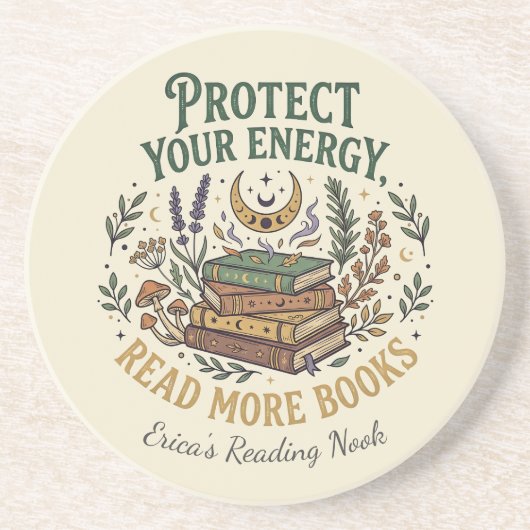 Protect Your Energy Read More Books 天体 コースター (正面)