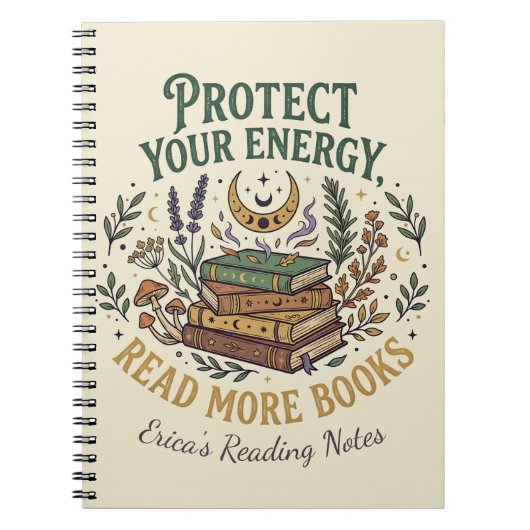 Protect Your Energy Read More Books Celestial ノートブック (正面)
