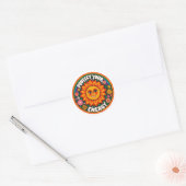 Protect Your Energy Sticker - Retro 70s Groovy Sun ラウンドシール (封筒)