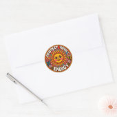 Protect Your Energy Sticker - Retro 70s Sun & Flow ラウンドシール (封筒)