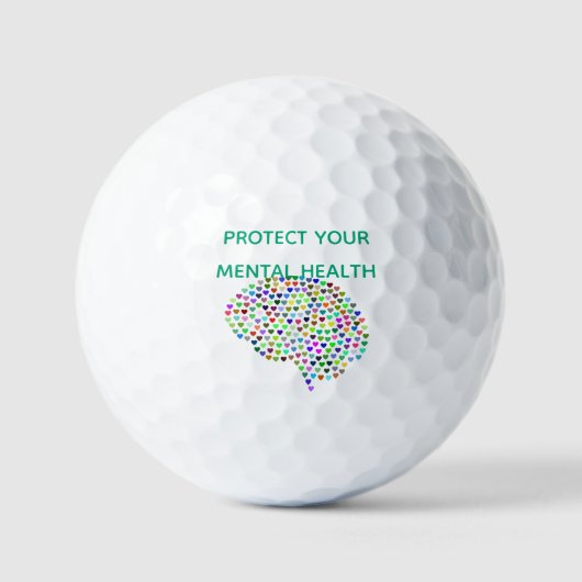PROTECT YOUR MENTAL HEALTH VALUE GULF BALLS ゴルフボール (正面)