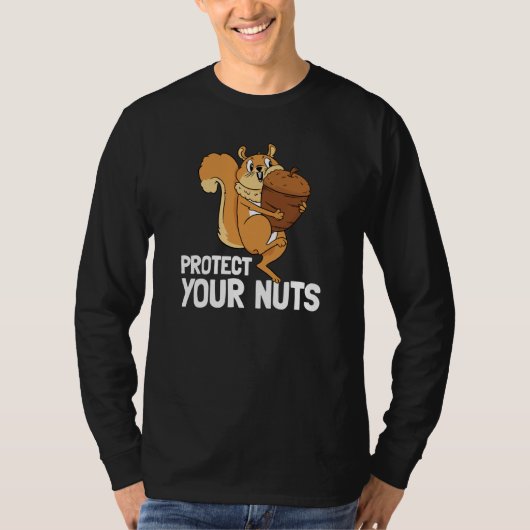 Protect Your Nuts Deez Nuts Men's Squirrel Deez Nu Tシャツ (正面)