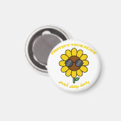 Protect Your Peace راحة بالك أهم Sunflower マグネット (正面/裏面)
