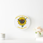 Protect Your Peace راحة بالك أهم Sunflower ラウンド壁時計 (ホーム)