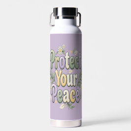 Protect Your Peace – セルフケアバブルタイポグラフィ f ウォーターボトル