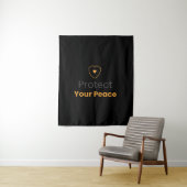 Protect Your Peace – ミニマルなモチベーションの壁掛けタペストリー タペストリー (インサイチュ)