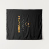 Protect Your Peace – ミニマルなモチベーションの壁掛けタペストリー タペストリー (正面(横))