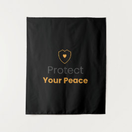 Protect Your Peace – ミニマルなモチベーションの壁掛けタペストリー タペストリー