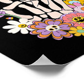 Protect Your Peace Flower Skull Skeleton Hand Ment ポスター (角)