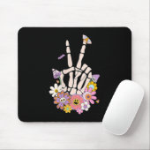 Protect Your Peace Flower Skull Skeleton Hand Ment マウスパッド (マウス)