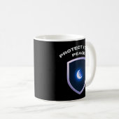 Protect Your Peace Inspirational Mug – Moon Shield コーヒーマグカップ (正面右)