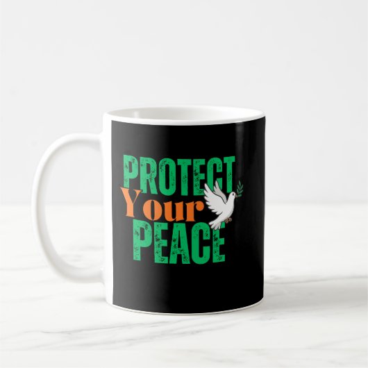 Protect Your Peace Inspirational Quote Coffee コーヒーマグカップ (左)