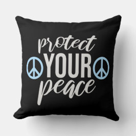 Protect Your Peace Mental Health Wellness Mindful クッション