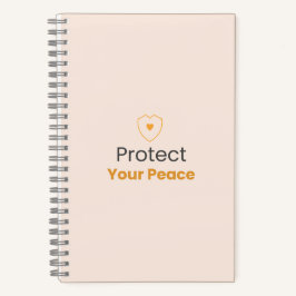 Protect Your Peace – Minimal Motivational Quote No ノートブック