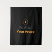 Protect Your Peace – Minimal Motivational Wall Tap タペストリー (正面)