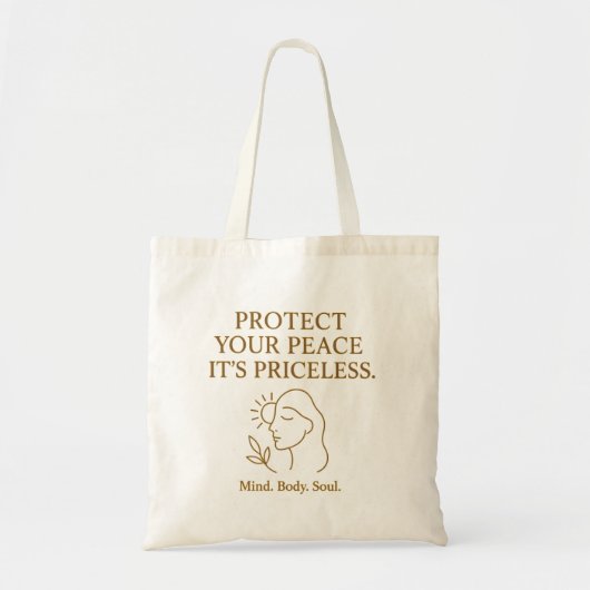 Protect Your Peace — Minimalist Self-Care Quote トートバッグ (正面)