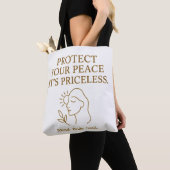 Protect Your Peace — Minimalist Self-Care Quote トートバッグ (クローズアップ)