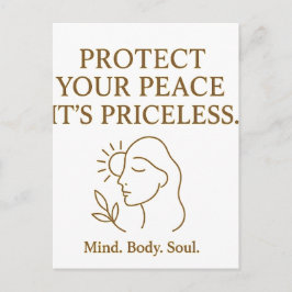 Protect Your Peace — Minimalist Self-Care Quote ポストカード